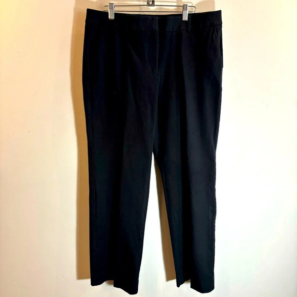 TALBOTS Sz 12P Newport Straight Leg Pockets Zipper Closure Jersey Knit Trousers - Picture 2 of 10
